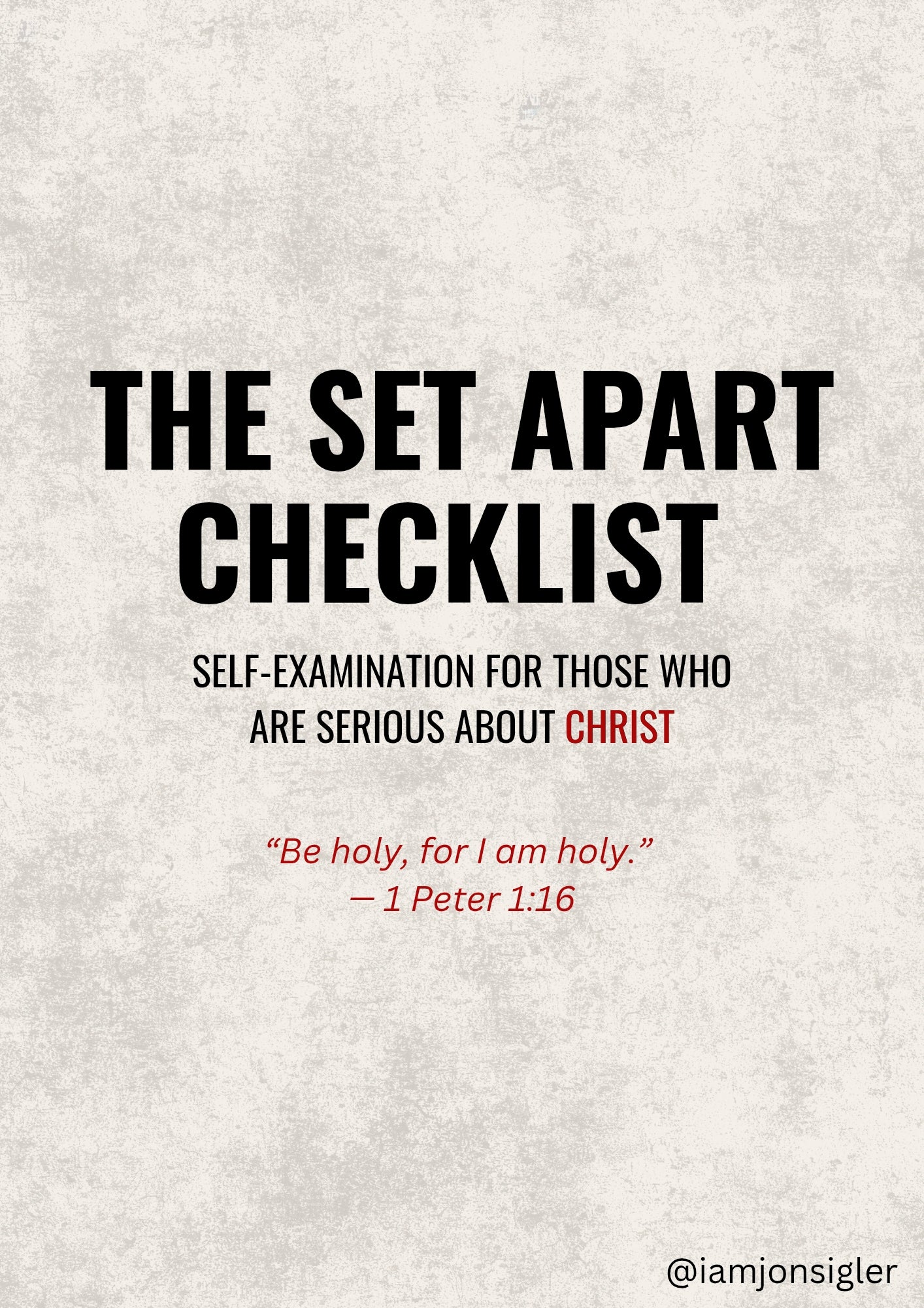 The Set Apart Checklist
